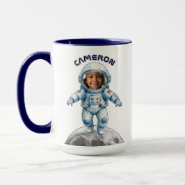 Caneca Astronaut Photo Outer Space Moon Kids