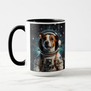 Caneca Astronauta Cute Jack Russell Terrier