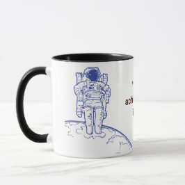 Caneca Astronauta Espacial Branca Negrito