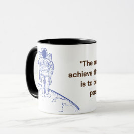 Caneca Astronauta Espacial Branca Negrito
