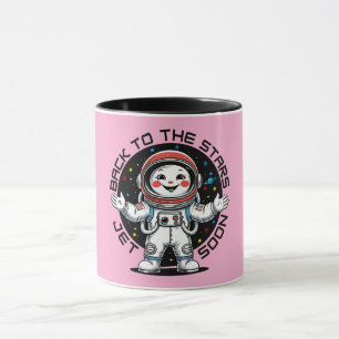 Caneca Astronauta fofo de volta ao design das estrelas