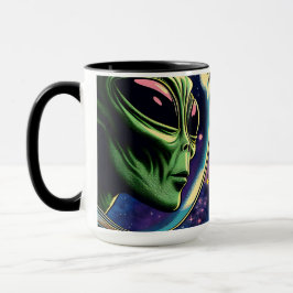 Caneca Astronauta Mulher Encontra Alienígena Extraterrest