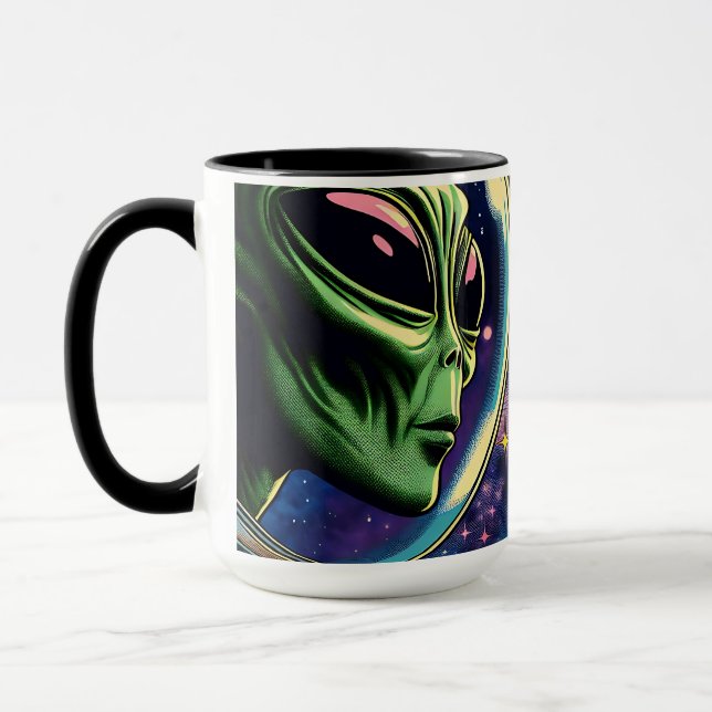 Caneca Astronauta Mulher Encontra Alienígena Extraterrest (Esquerda)