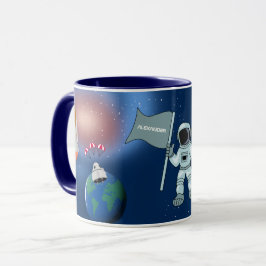 Caneca Astronauta no Espaço Galáxia Nome Personalizado