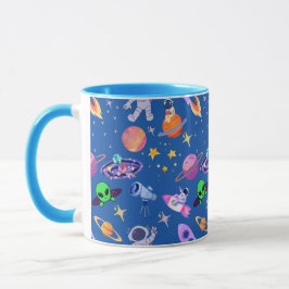 Caneca Astronauta Planet Rocket Patterno