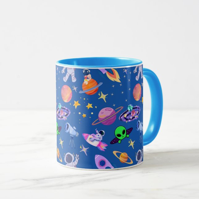 Caneca Astronauta Planet Rocket Patterno (Frente Esquerda)