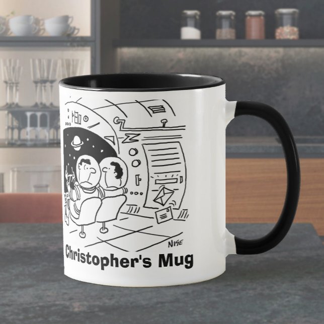 Caneca Astronauta surpreendido ao ver correio. Adicionar  (Criador carregado)
