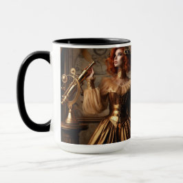 Caneca Astrônomo Dourado Vitoriano Steampunk