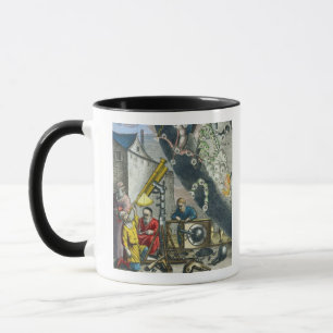 Caneca Astrónomos que olham através de um telescópio,