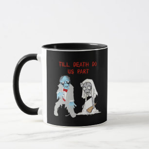 Caneca Até a morte nos separe de Zombie Casando no Hallow