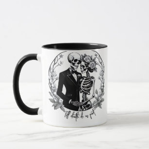 Caneca Até que a morte nos faça parte dos esqueletos clás