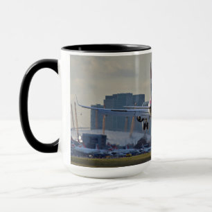 Caneca Aterragem no aeroporto da cidade de Londres