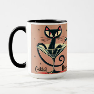 Caneca Atomic Futuristic Space Age Black Cat Martini