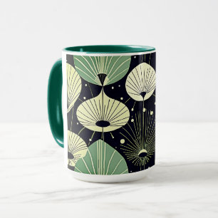 Caneca Atômico - Gotas Azuis - Verde Branco