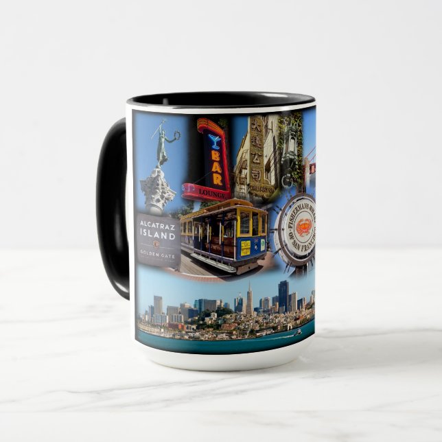 Caneca Atrações Turísticas de São Francisco (Frente Esquerda)