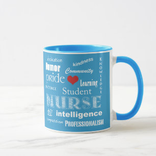 Caneca Atributos de Orgulho de Enfermeiro/Azul Aqua