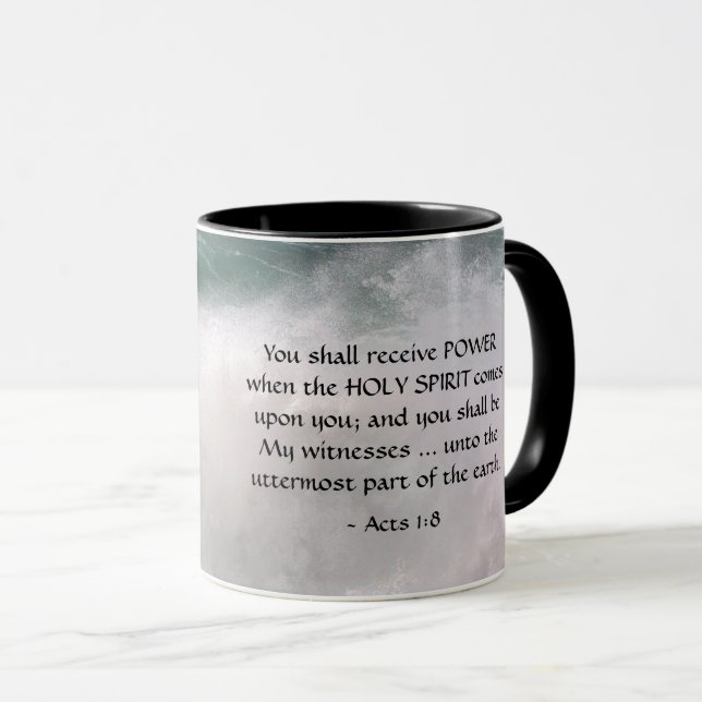 Caneca Atua 1:8 Receberá Bíblia elétrica Versa (Frente Esquerda)