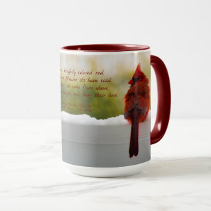 Caneca Atualizado: Cardeal/Visitante do poema e texto do
