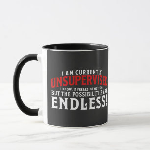 Caneca Atualmente, Não Estou Sob Supervisão