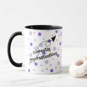 Caneca Atualmente Procrastinando Bolinhas