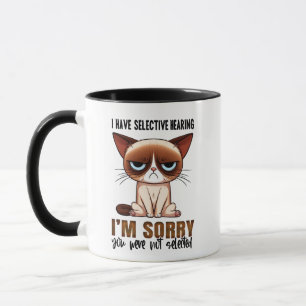 Caneca Audição seletiva Cama de Gato - Engraçada Citação