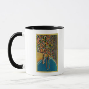 Caneca Auditório, praia, e cais do arco-íris