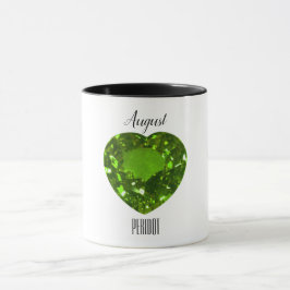 Caneca August Birthstone Peridot Gemstone Art