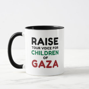 Caneca Aumente a sua voz para as Crianças de Gaza