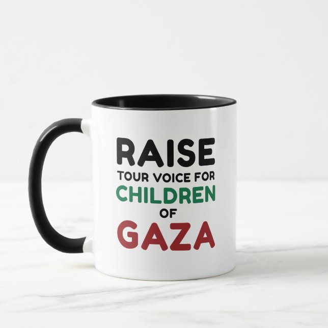 Caneca Aumente a sua voz para as Crianças de Gaza (Esquerda)