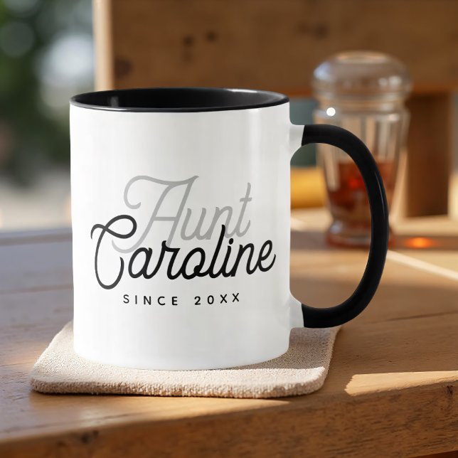 Caneca Aunt Modern Simple Elegant Chic (Criador carregado)