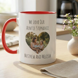Caneca Auntie Photo Heart