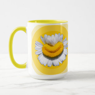 Caneca Aura Amarelo Dourado Camomila Sorrisos Vibração do
