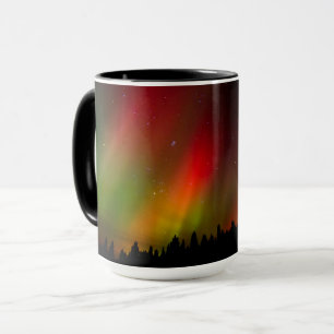 Caneca Aurora Borealis e árvores