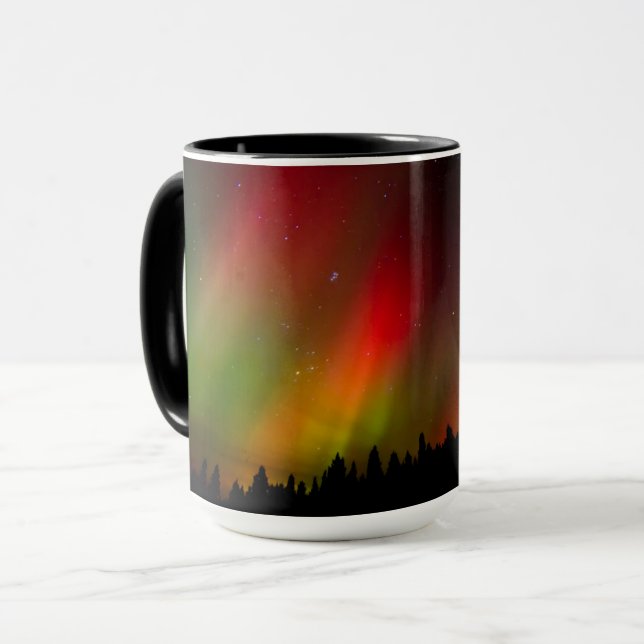 Caneca Aurora Borealis e árvores (Frente Esquerda)