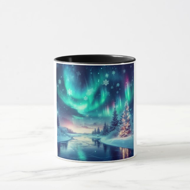 Caneca aurora borealis/Natal/Inverno (Centro)