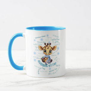 Caneca AUsome Girafa de Inverno – Conscientização sobre A