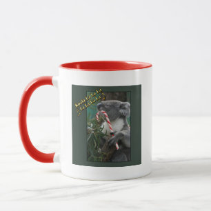 Caneca Aussie Christmas Koala com Candy Cane