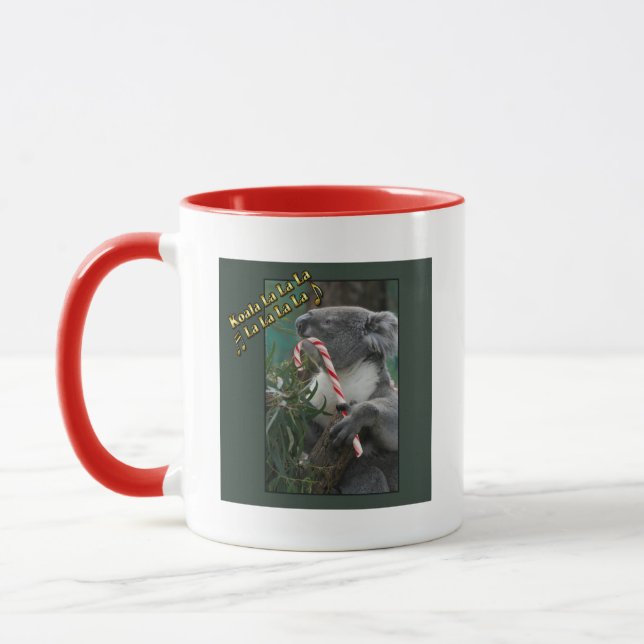 Caneca Aussie Christmas Koala com Candy Cane (Esquerda)