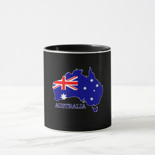 Caneca Austrália Bandeira Australiana Mapa Viagem