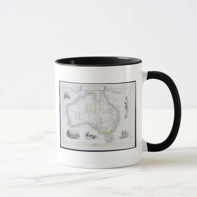 Caneca Austrália, de uma série de mapas do mundo publicou (Direita)
