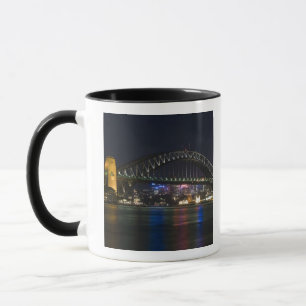 Caneca Austrália, Sydney. Porto de Sydney à noite.