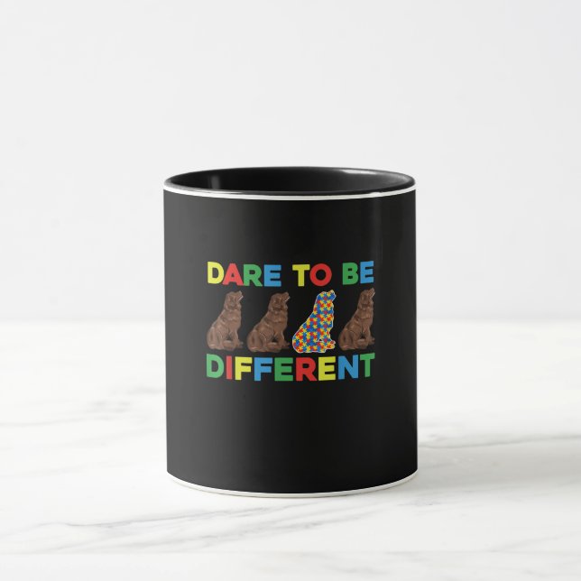 Caneca Autism Newfound Dog Pai E Cachorro Mãe (Centro)