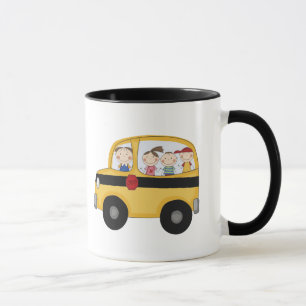 Caneca Auto escolar com t-shirt e presentes dos miúdos