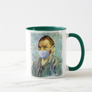 Caneca Auto-retrato de Vincent Van Gogh com máscara falsi