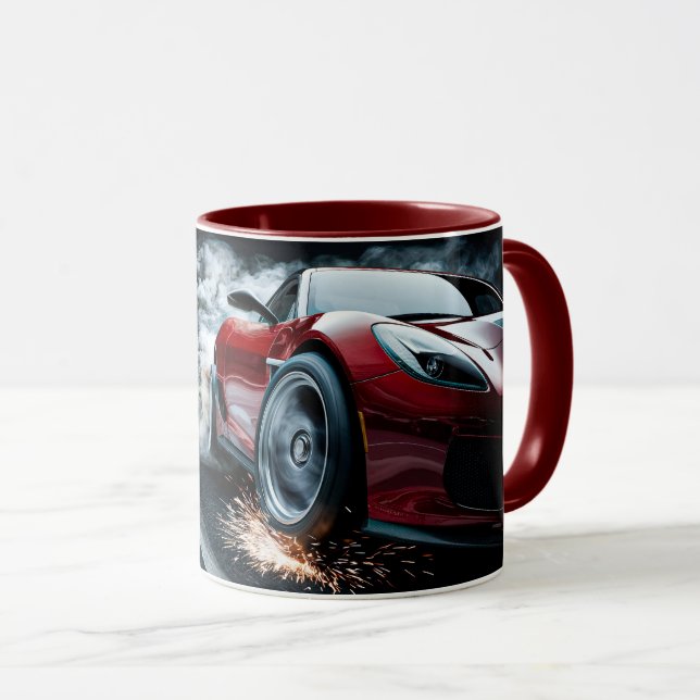 Caneca Automotivo de Carro Desportivo Red Sleek (Frente Esquerda)