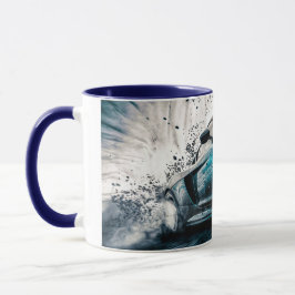Caneca Automotivo De Carro Esportivo Com Sono Azul