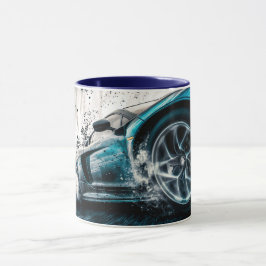 Caneca Automotivo De Carro Esportivo Com Sono Azul