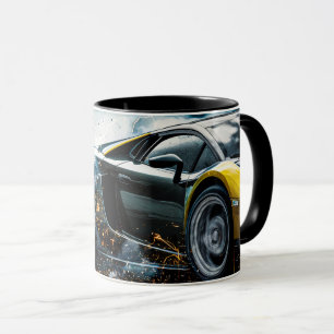 Caneca Automóvel De Carro Esportivo Com Sono Preto