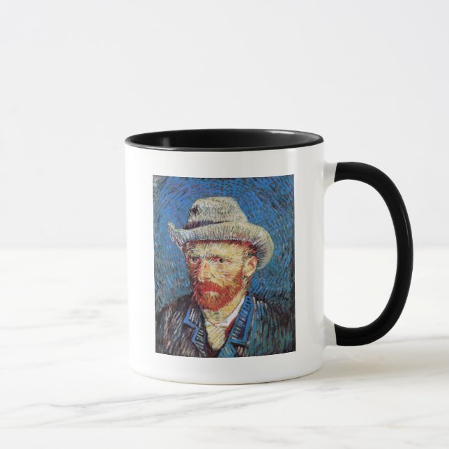 Caneca Autorretrato com Chapéu de Feltro Cinza de Vincent (Direita)