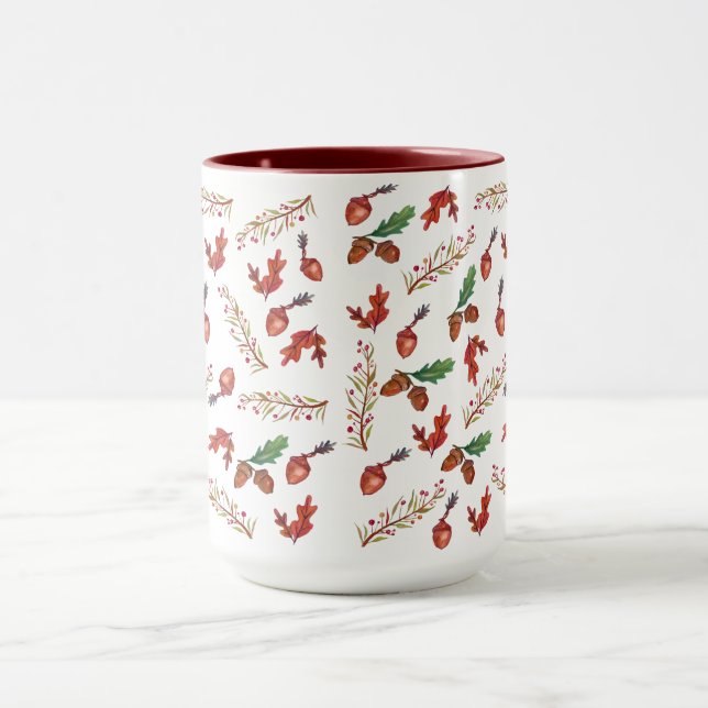 Caneca Autumn Botanic Art, Acorns Mug (Centro)